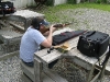 Adam shooting his 10/22... note the brass ejecting