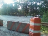 Splitrock Reservoir Visitors' kiosk visible behind barricade